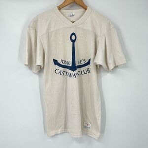 VINTAGE Champion 1970’s T-Shirt T Mens Medium M Cast Away Club Nautical Sailor